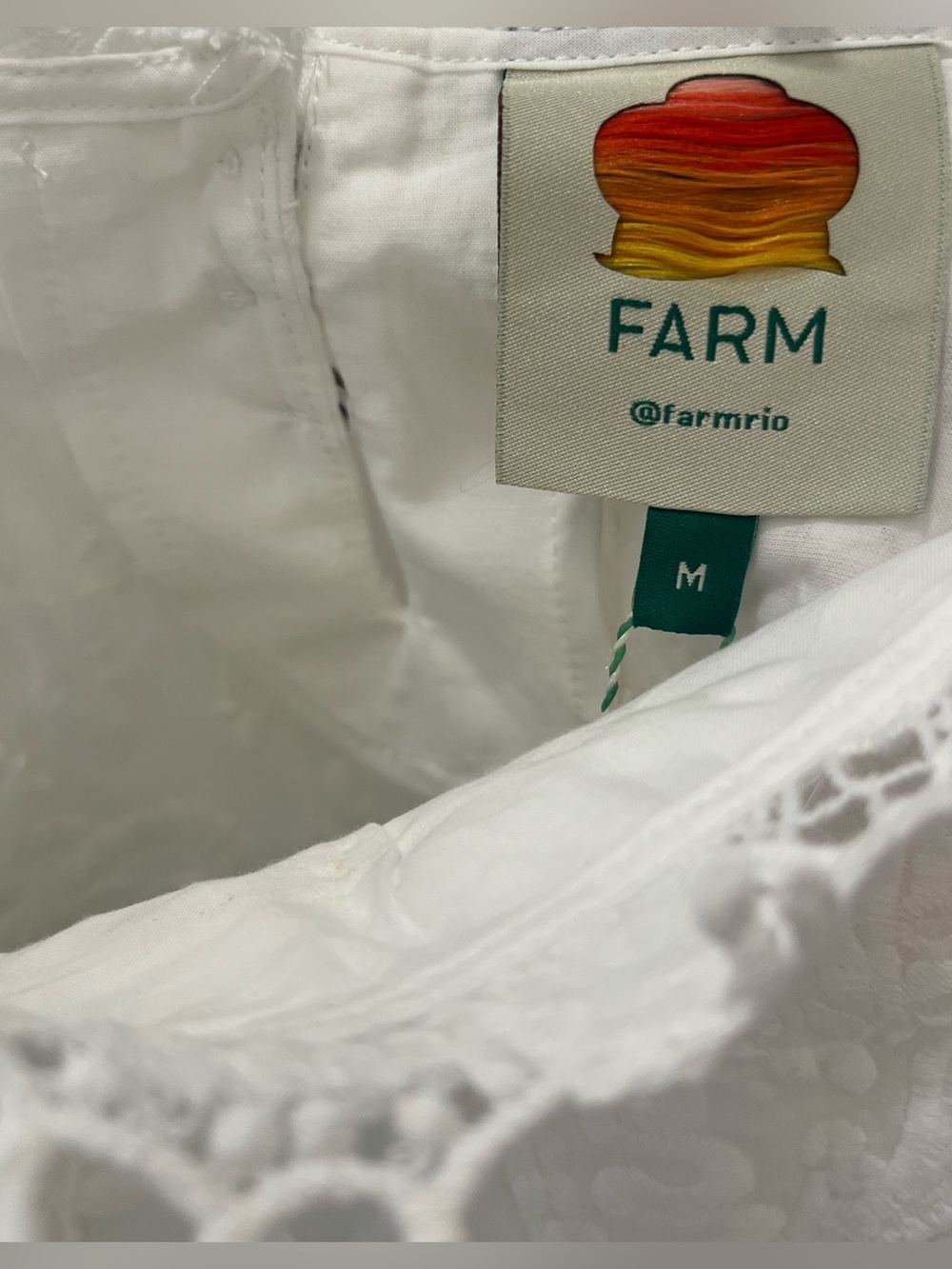 FARM Rio Lace Detail Cotton Camisole- Size M; New with Tags - Picture 3 of 10